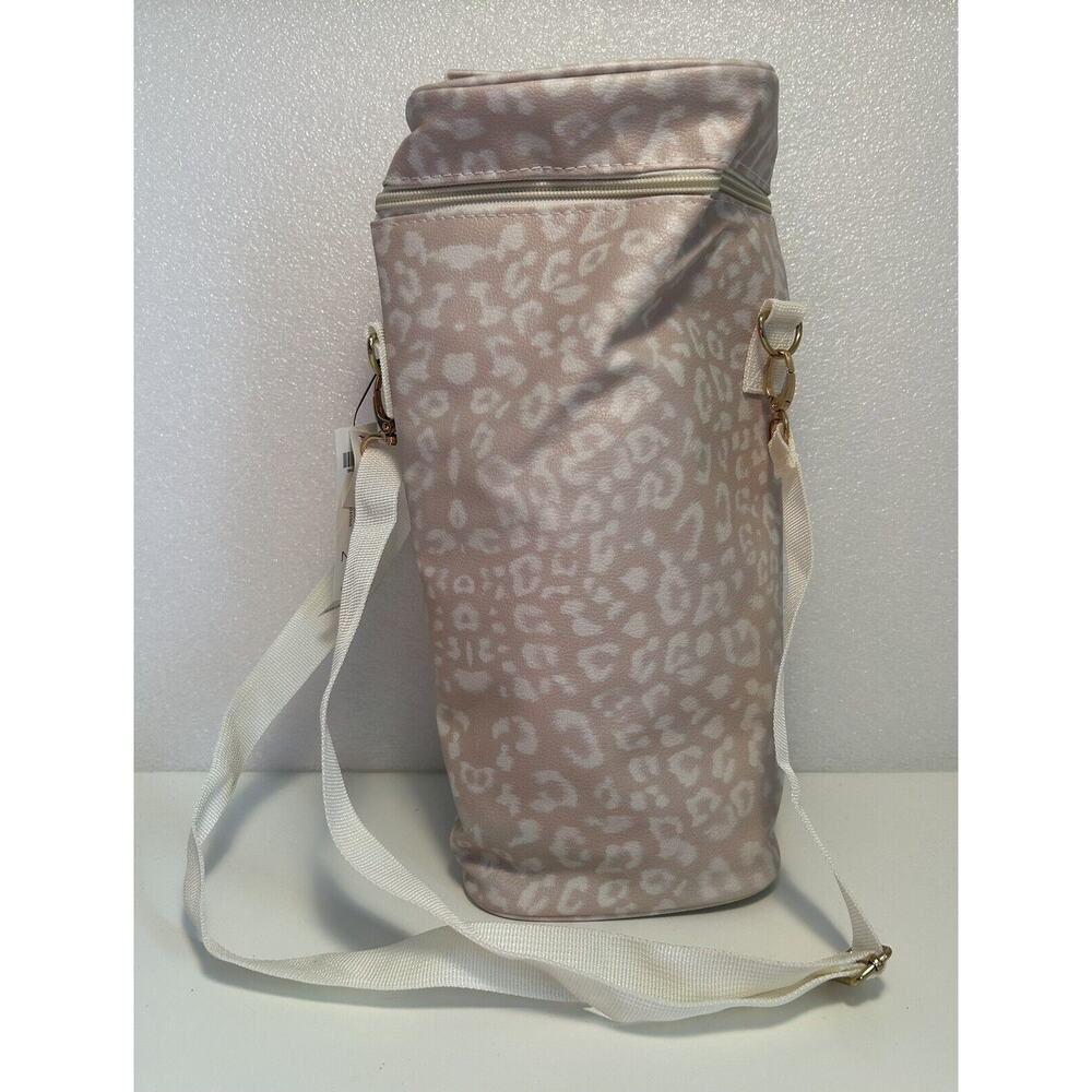 Chico's Beige Snow Leopard Insulated Wine Bag Tote Bottle Storage $29.50 NWT